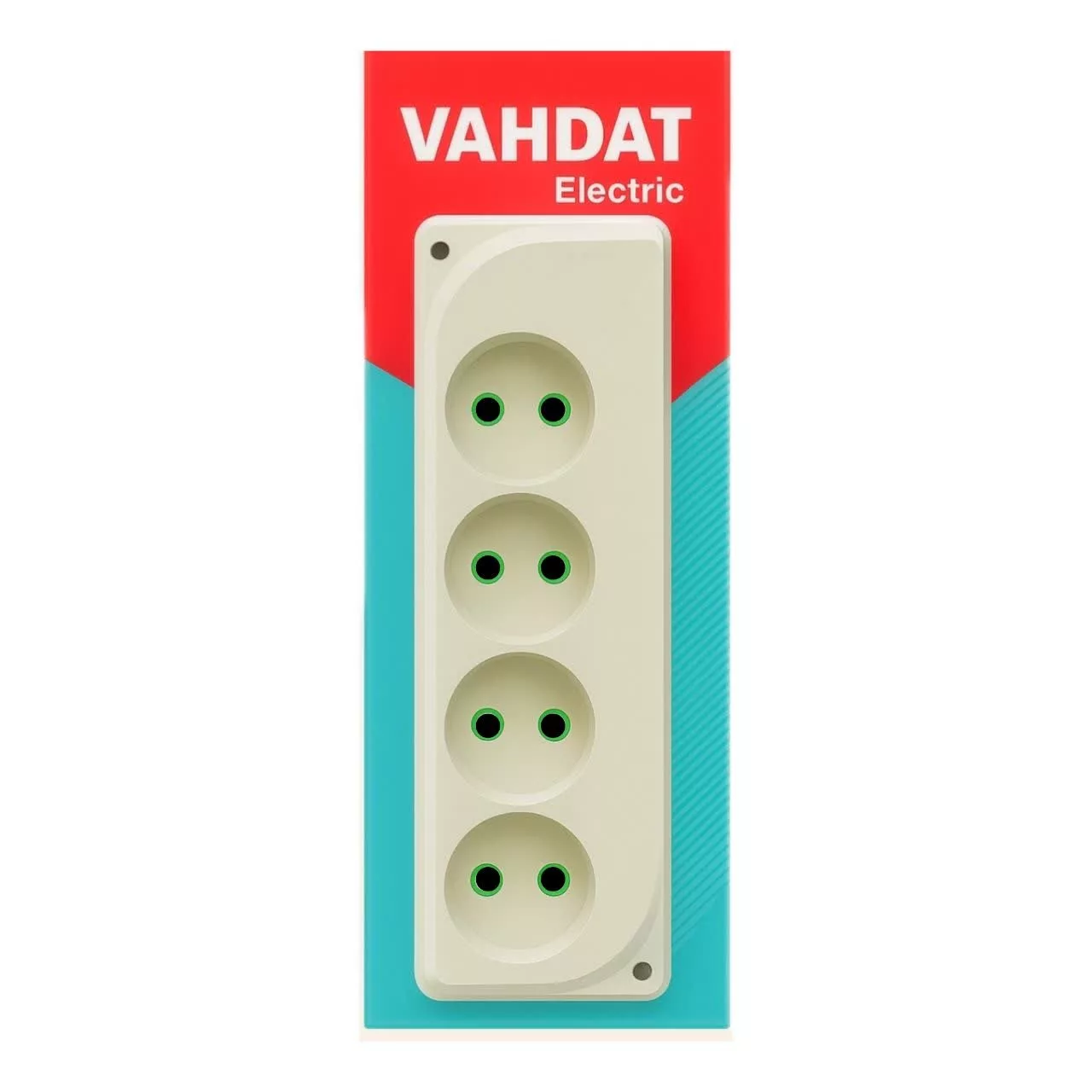 چندراهی برق وحدت الکتریک مدل پریز چهار خانه بدون کابل و کلید