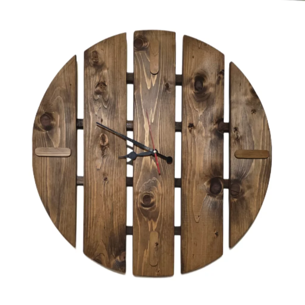 ساعت دیواری مدل مارچوبه چوبی کد 60