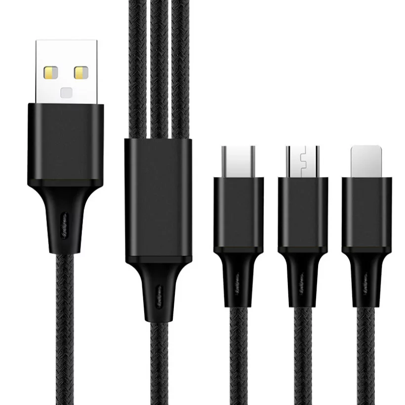 کابل تبدیل USB به لایتنینگ/USB-C/microUSB مدل MIX3 طول 1.2 متر