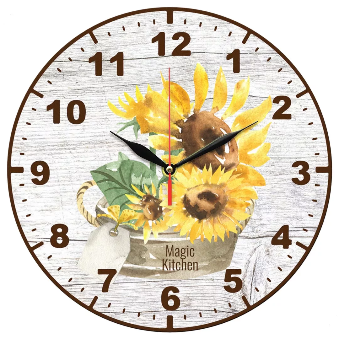 ساعت دیواری طرح گل آفتابگردان کد 1379