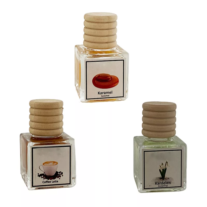 خوشبوکننده خودرو مدل کارامل کافه لته گل یخ حجم 10 میلی لیتر مجموعه 3 عددی