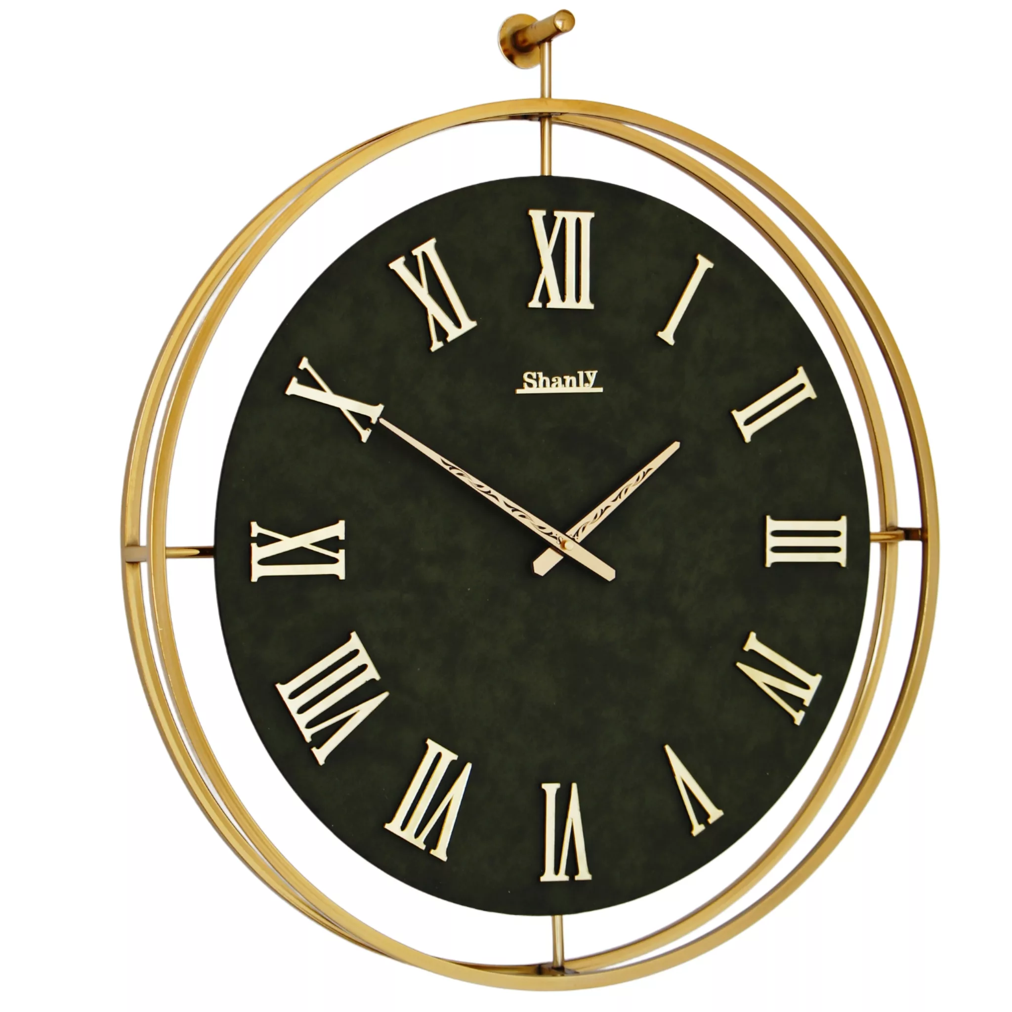 ساعت دیواری کوارتز سانلی طرح فلزی چرمی کد ۴۳۴۳