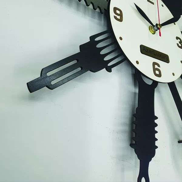 ساعت دیواری آذرلاکچری طرح تعمیرگاه کد001