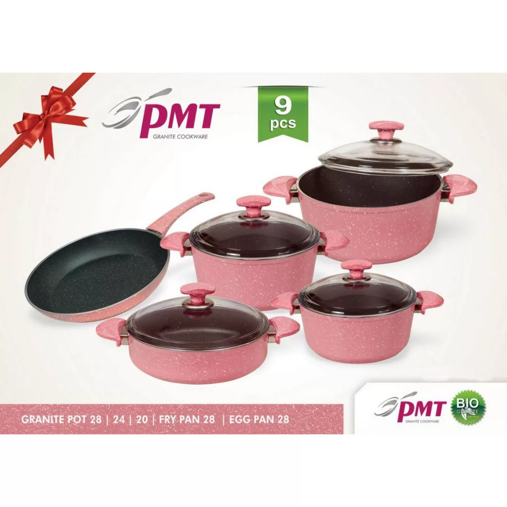 سرویس قابلمه و تابه 9 پارچه پی ام تی مدل pm 09