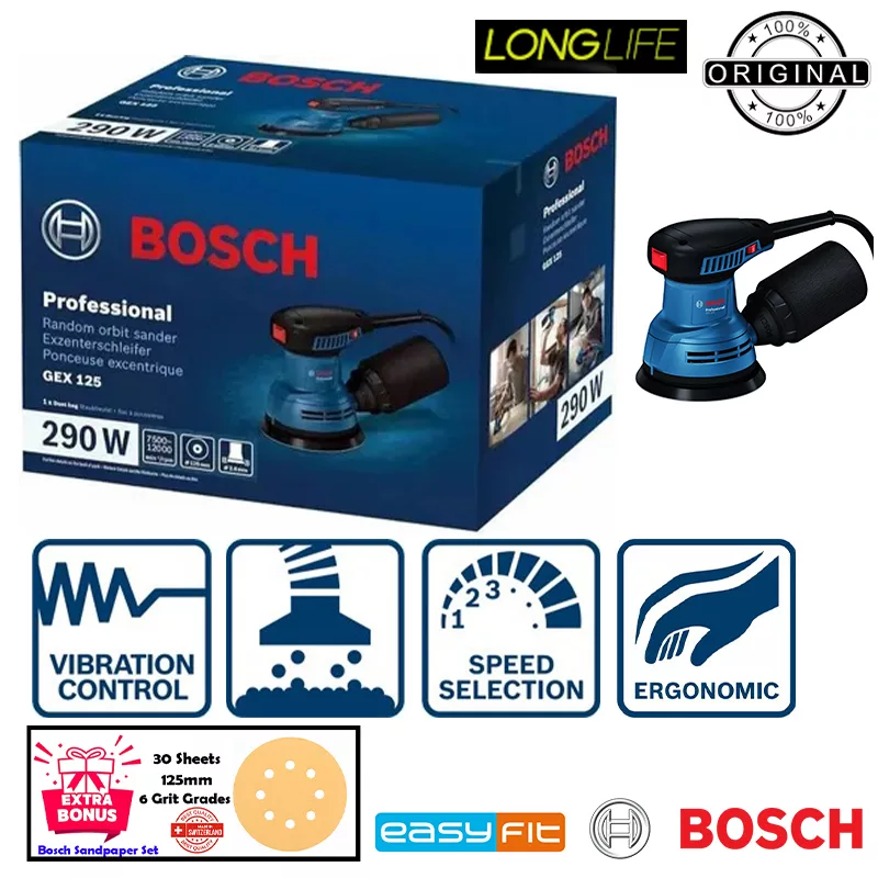 دستگاه سنباده‌زن بوش مدل GEX 125 Pro 30 Extra