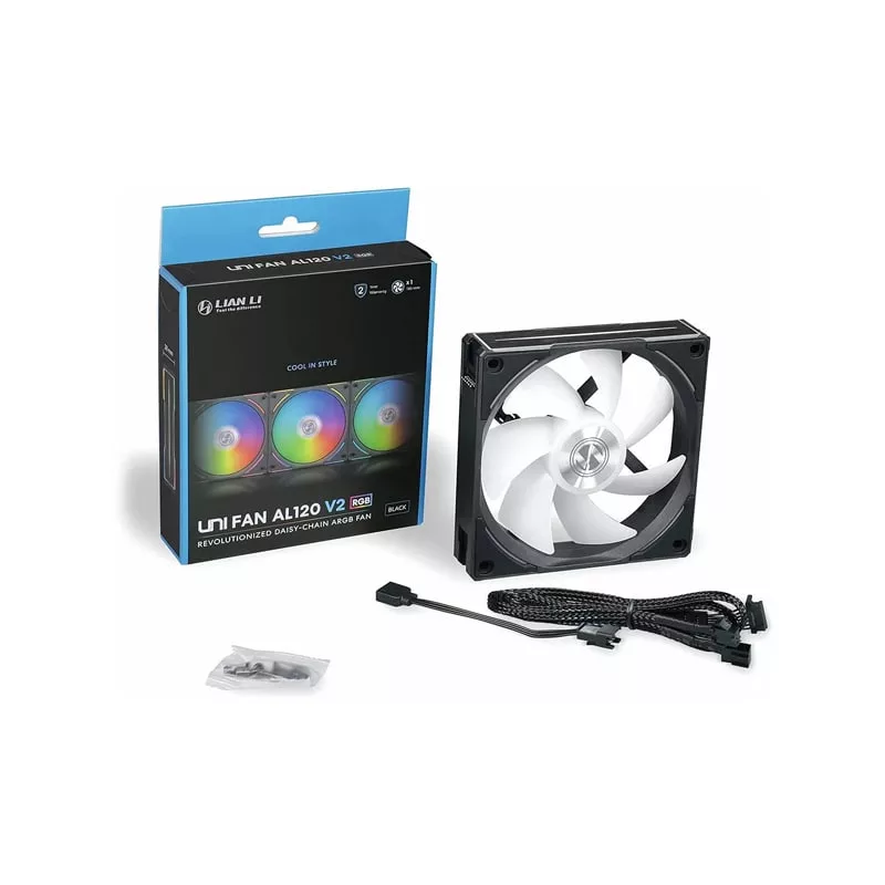 فن کیس لیان لی مدل UNI FAN AL 120 V2 Bk بسته 3 عددی