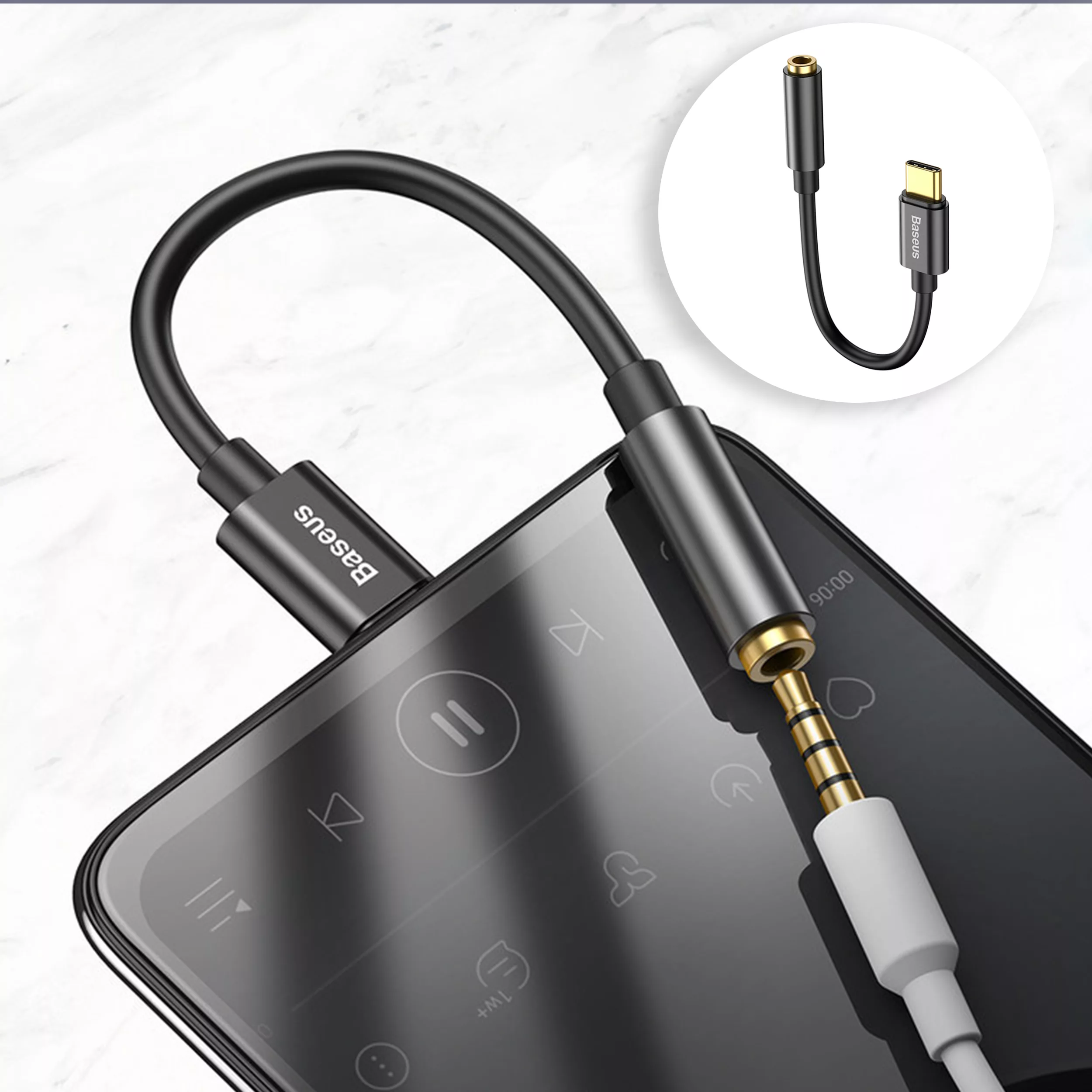 مبدل USB-C به AUX باسئوس مدل CATL54-01