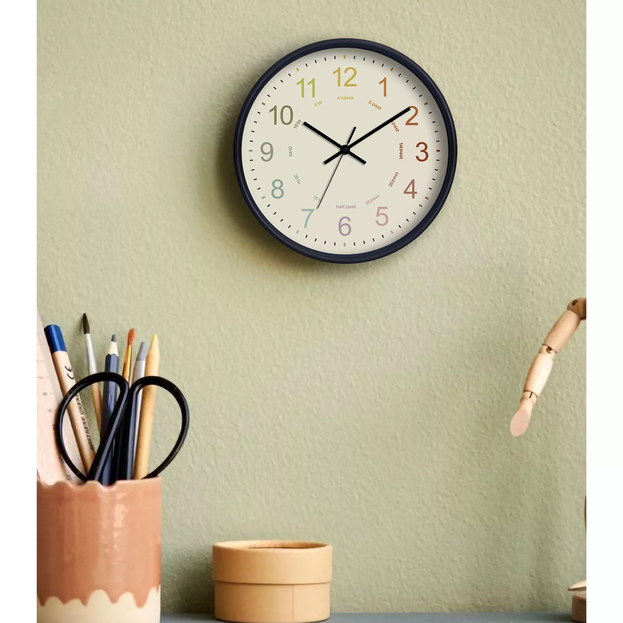 ساعت دیواری سال بردز طرح مینیمال رنگی رنگی مدل CW-colorful clock