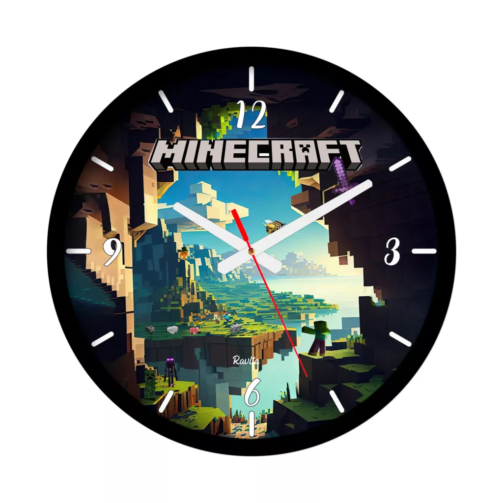 ساعت دیواری کوارتز راویتا مدل ماینکرافت کد 3699