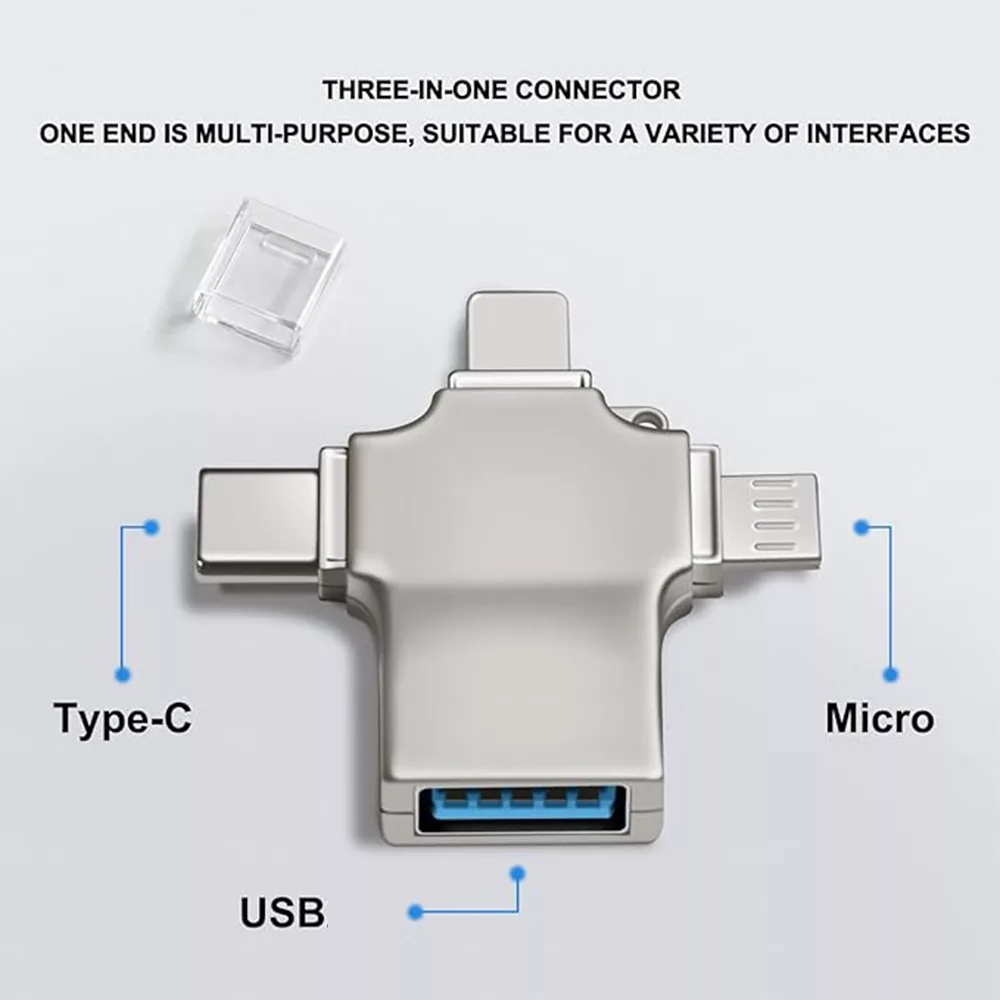 مبدل USB 3.0 OTG به USB-C/ MICROUSB/ لایتنینگ مدل Luxury