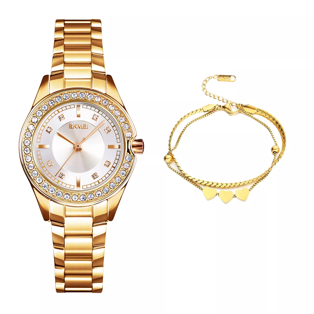 ساعت مچی عقربه ای زنانه اسکمی مدل 1534GD به همراه دستبند