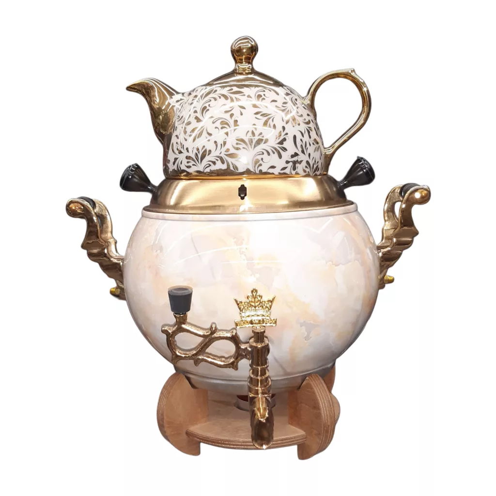 ست کتری و قوری ایران شرق مدل ماربل E001 گنجایش 6 لیتر