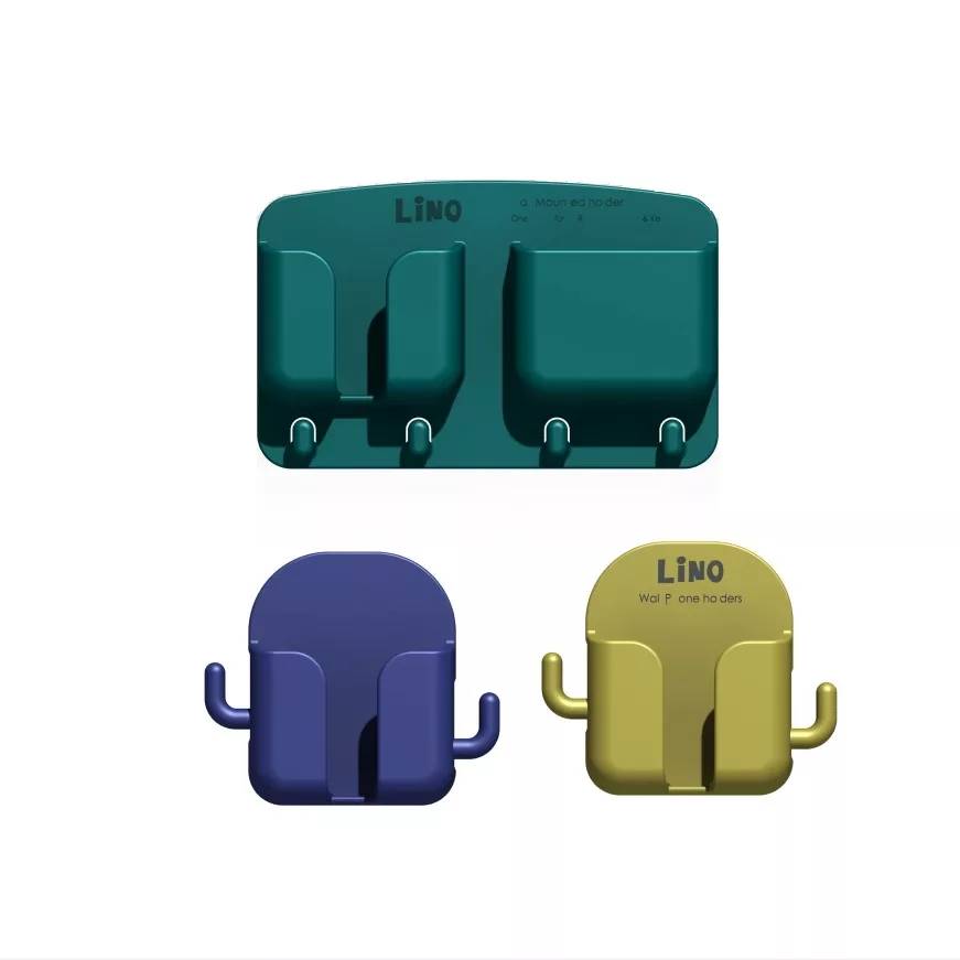 نگهدارنده دیواری گوشی موبایل لینو مدل تک و دو خانه بسته 3عددی