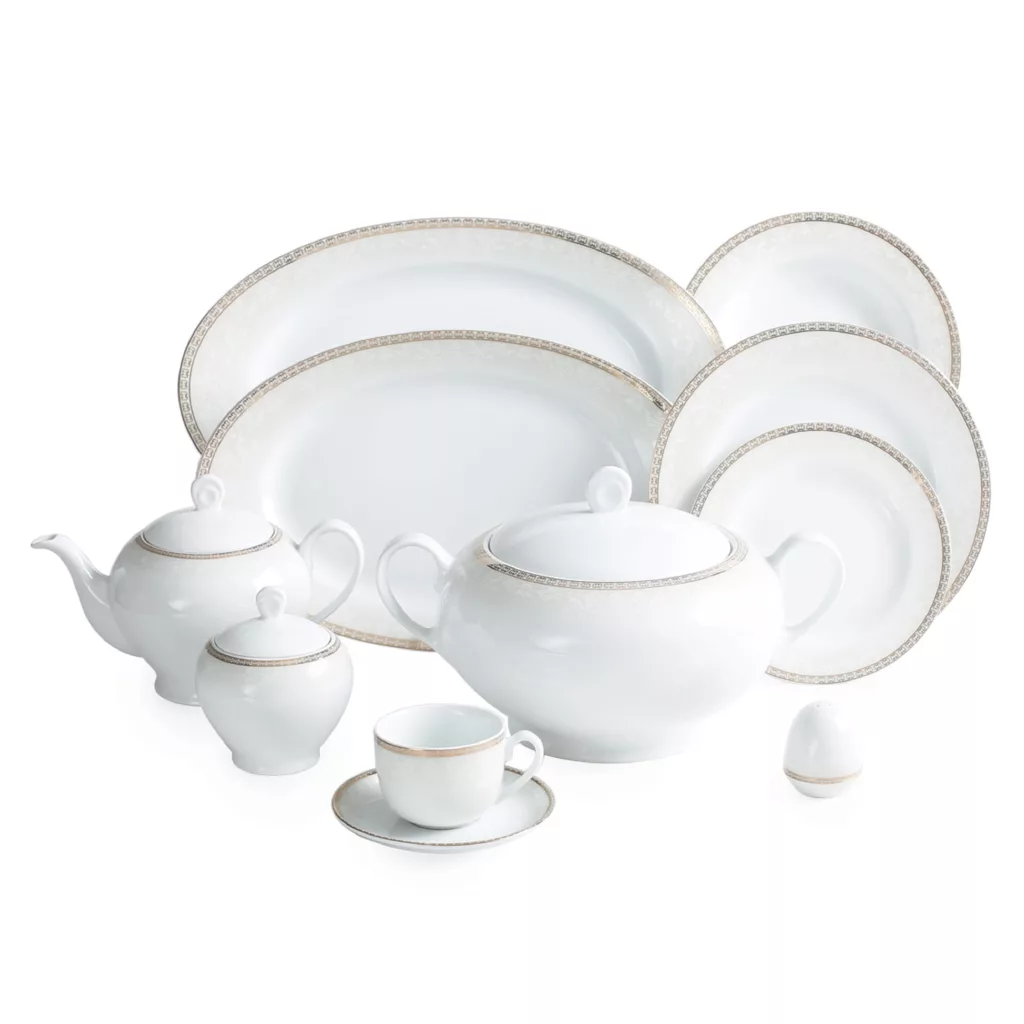 سرویس غذاخوری 102 پارچه چینی زرین ایران سری ایتالیا اف مدل Riva درجه یک