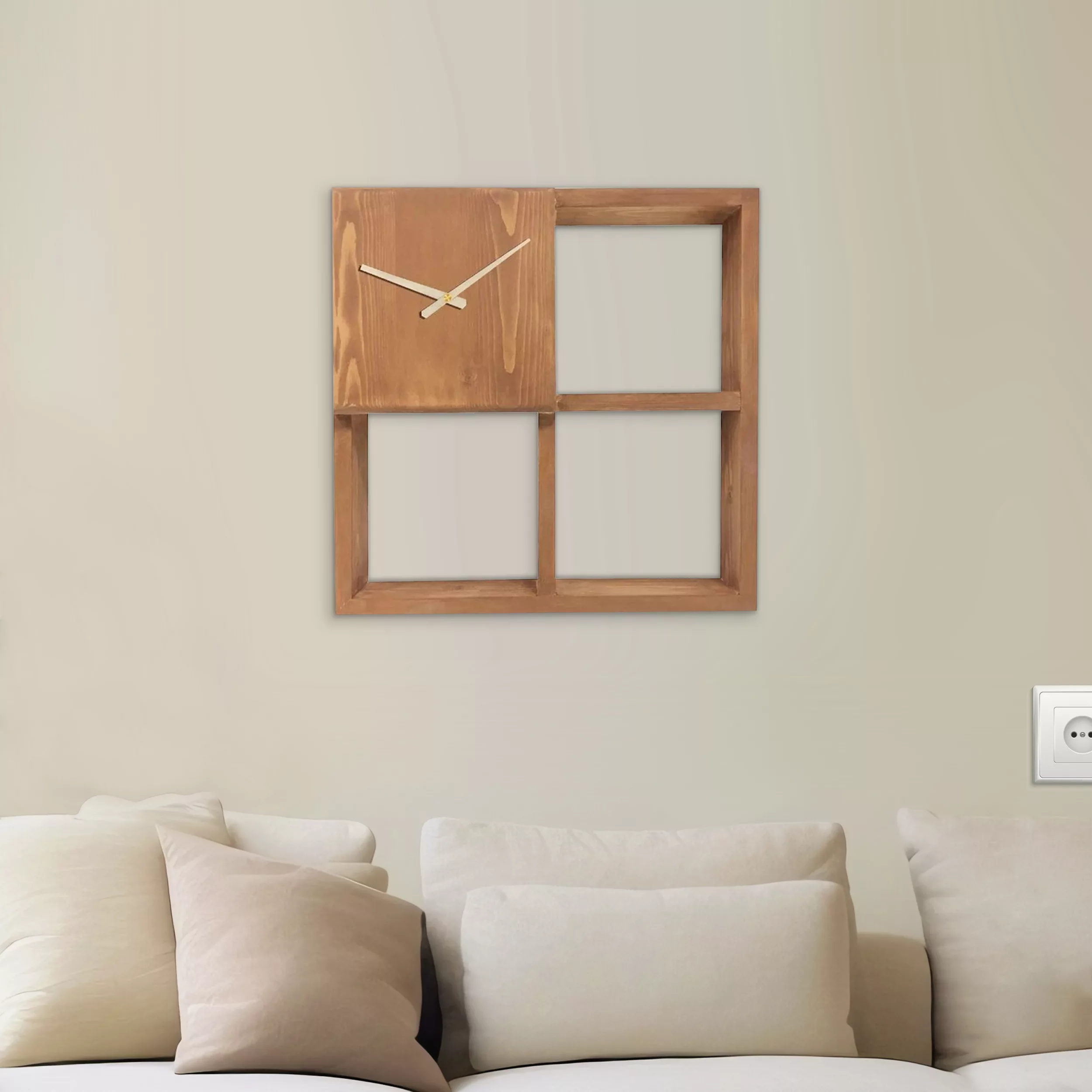 ساعت دیواری چوبی کد SS102