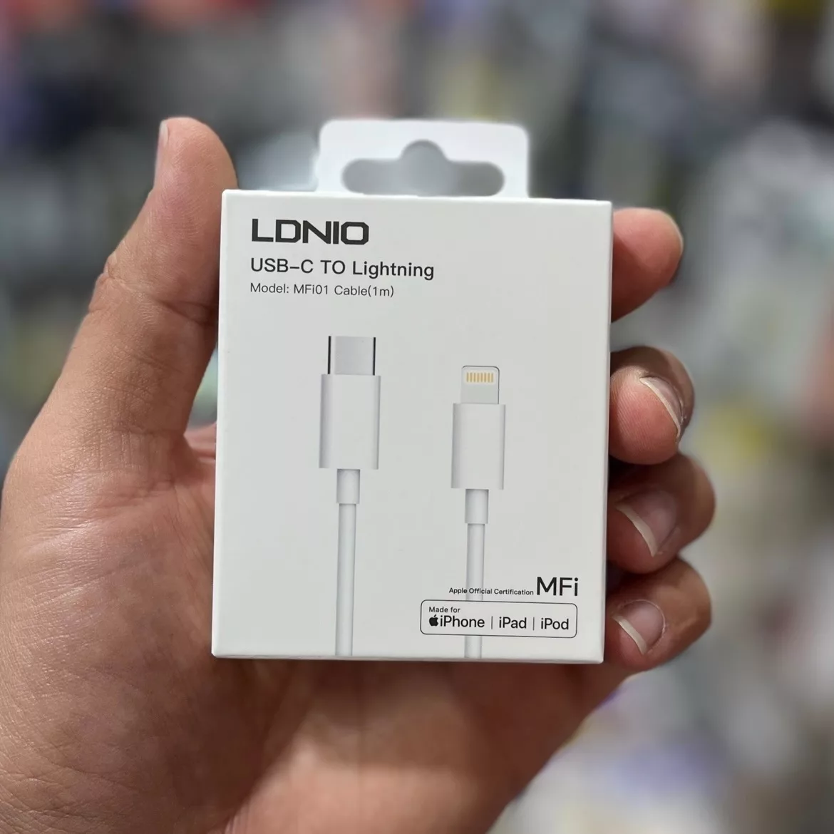 کابل تبدیل USB-C به لایتنینگ الدینیو مدل iphone-13 طول 1 متر