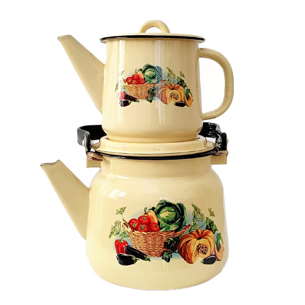 ست کتری و قوری مدل لعابی طرح کدو