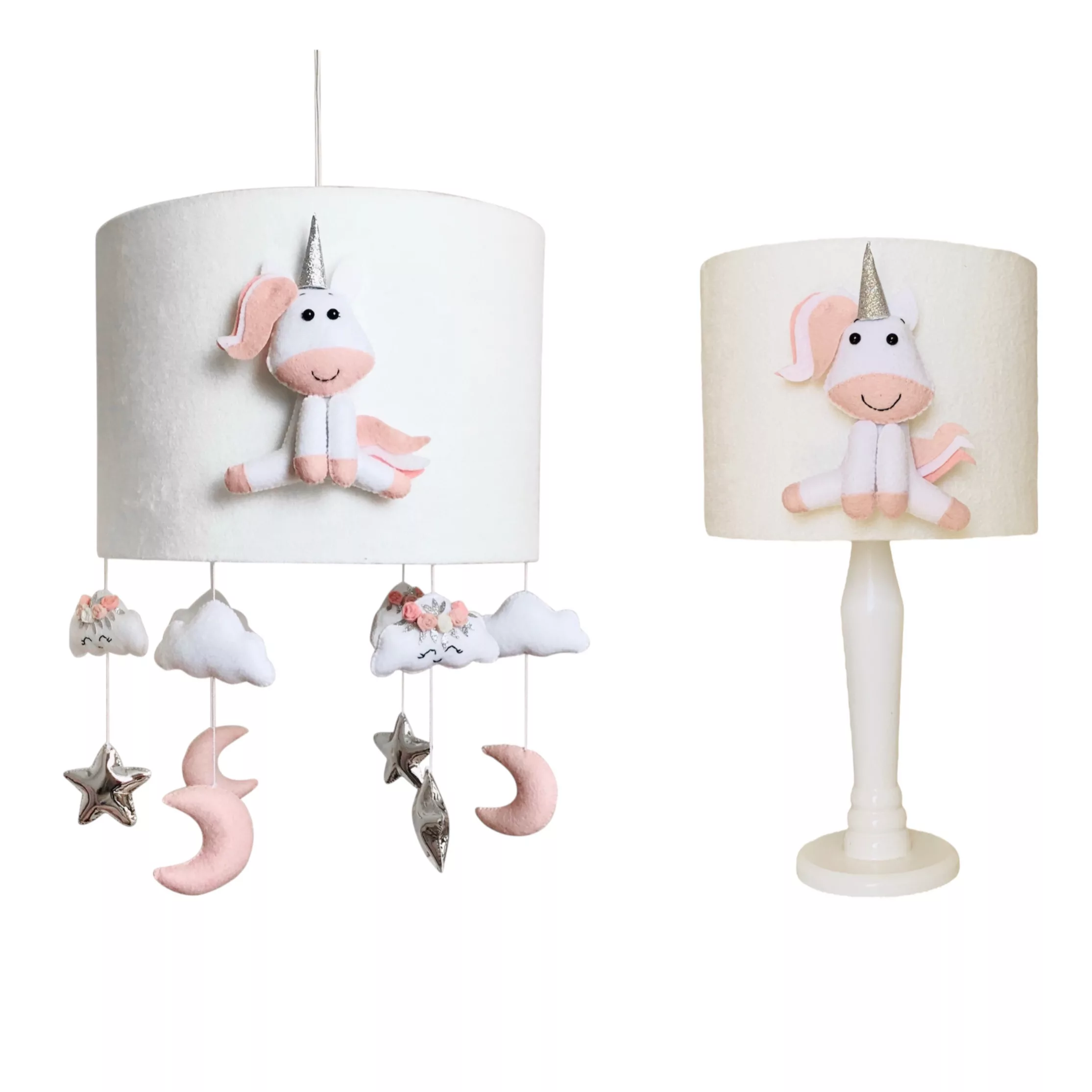 ست لوستر و آباژور کودک مدل یونیکورن کد ۱۲۵