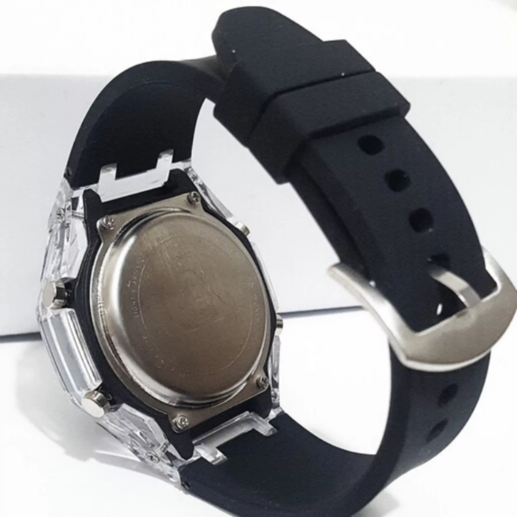 ساعت مچی عقربه ای مدل دو زمانه کرنومتر دار بند سیلیکونی موتور پمپی کد 11