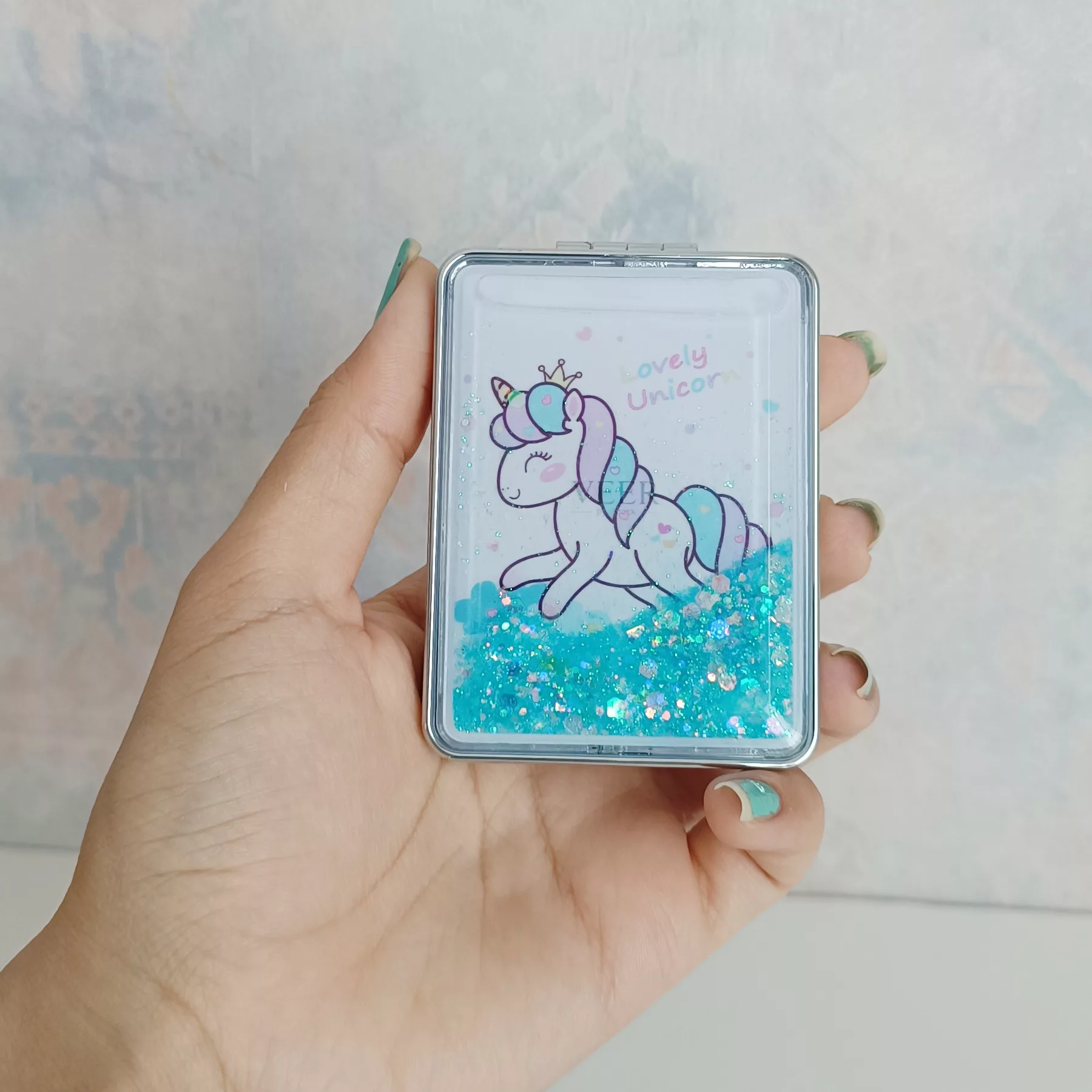 آینه جیبی مدل آکواریومی طرح اسب شاخدار