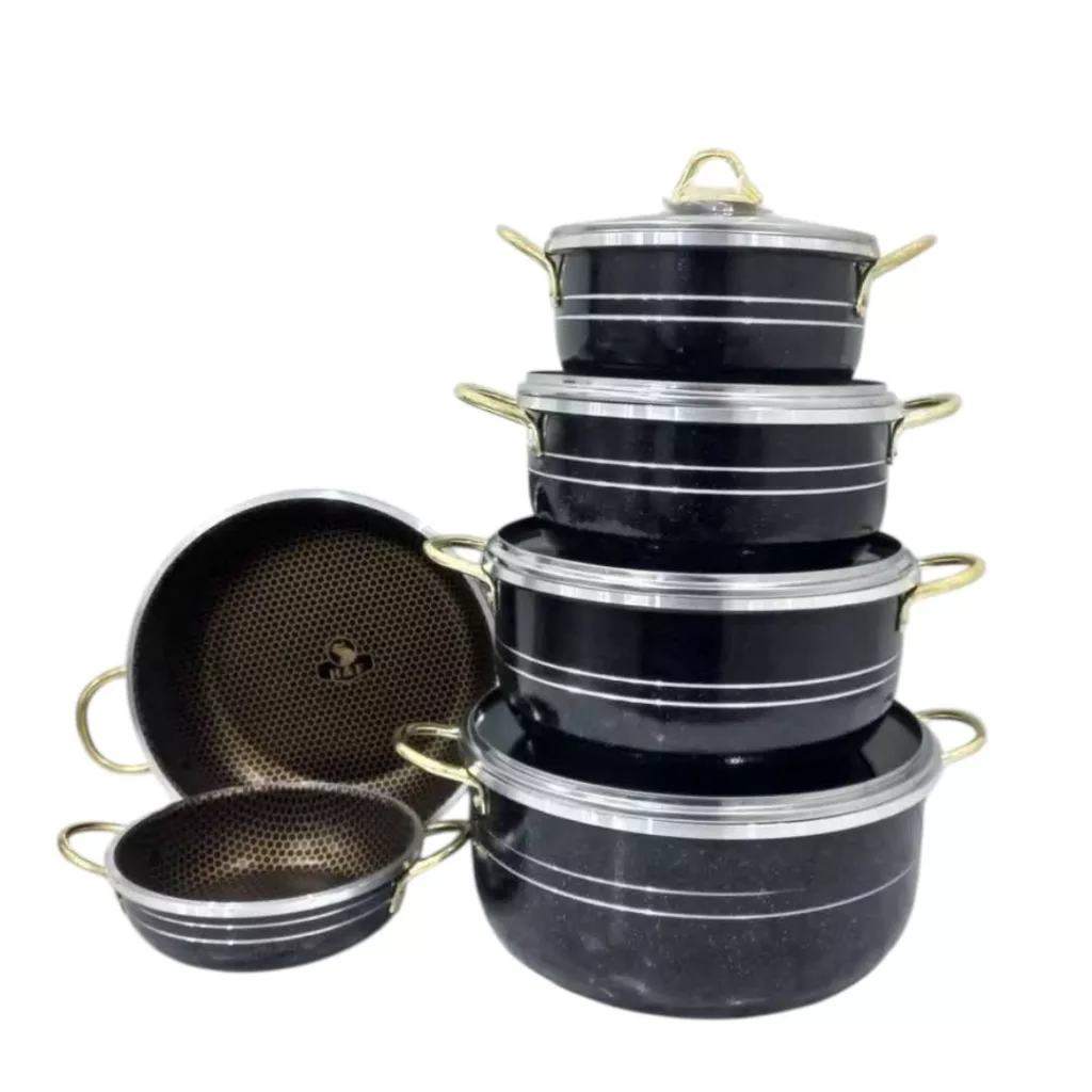 سرویس قابلمه و تابه تفلون ۱۰ پارچه هلنا مدل vip