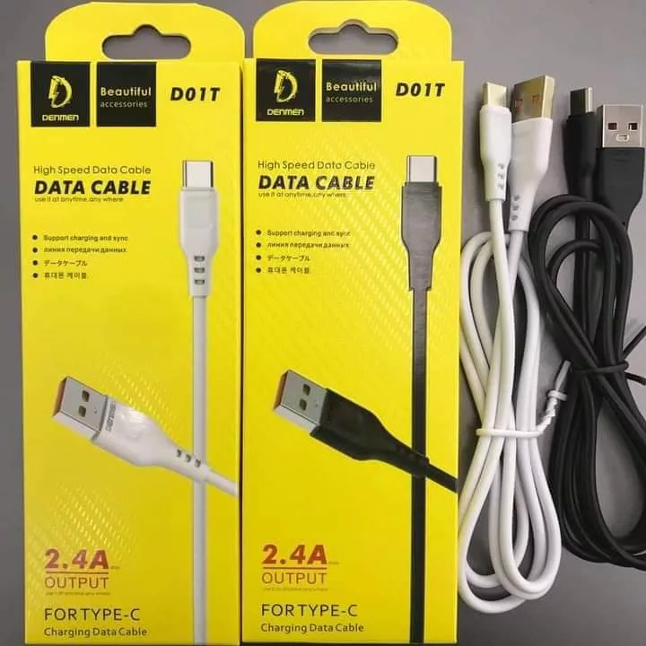 کابل تبدیل USB به USB-C دنمن مدل D01T A52 طول 1 متر مجموعه 2 عددی