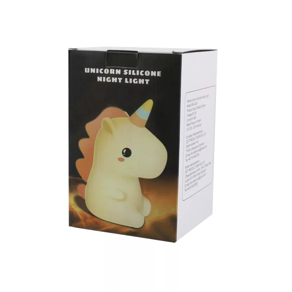 چراغ خواب کودک مدل سیلیکونی طرح اسب تک شاخ کد WH-A28