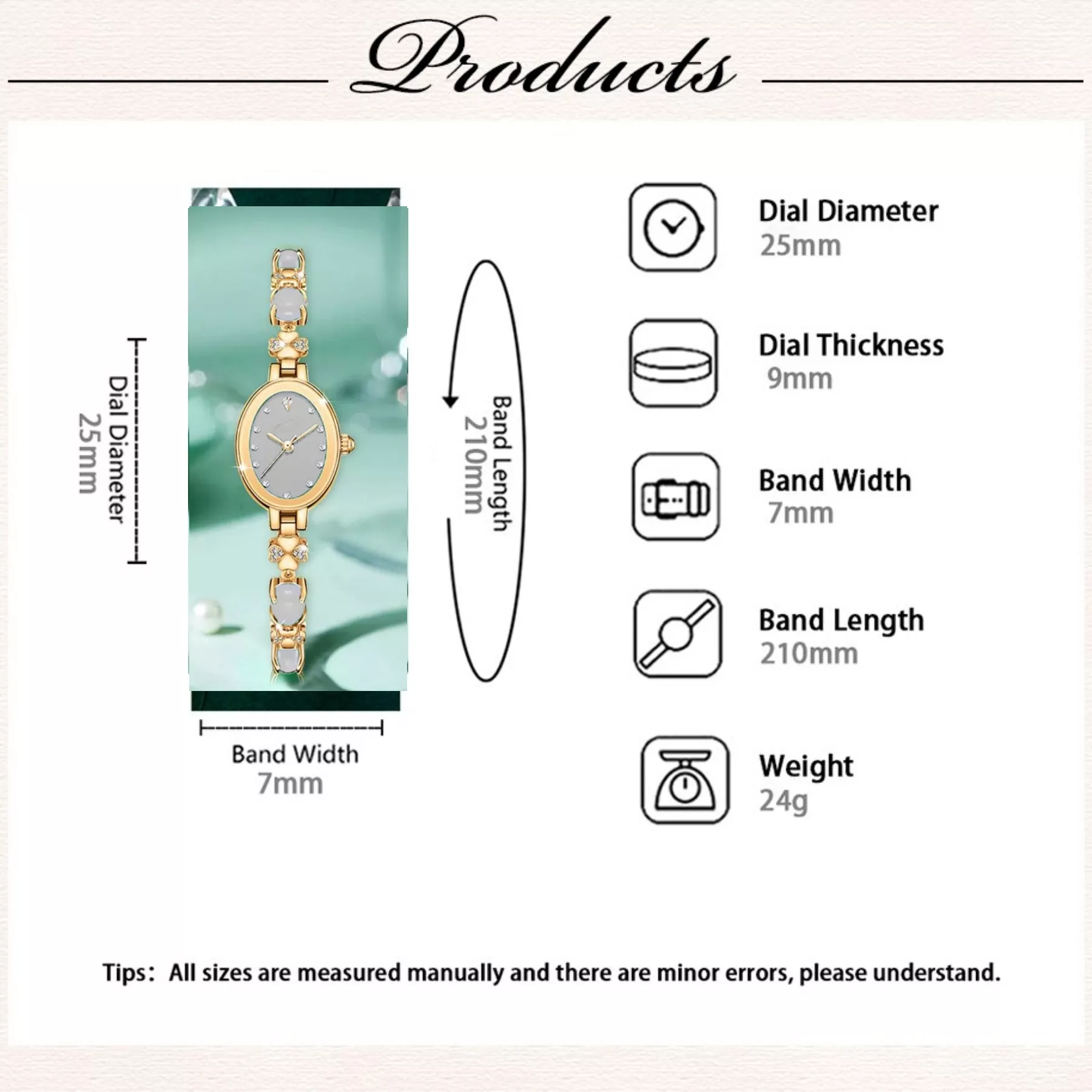 ساعت مچی عقربه ای زنانه مدل دستبندی بند نگین دار