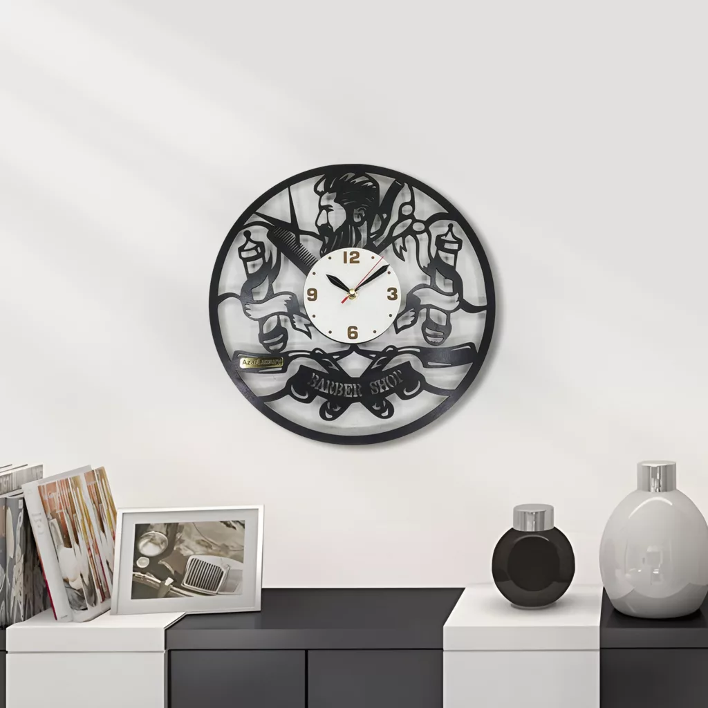 ساعت دیواری آذرلاکچری طرح آرایشگاه کد008