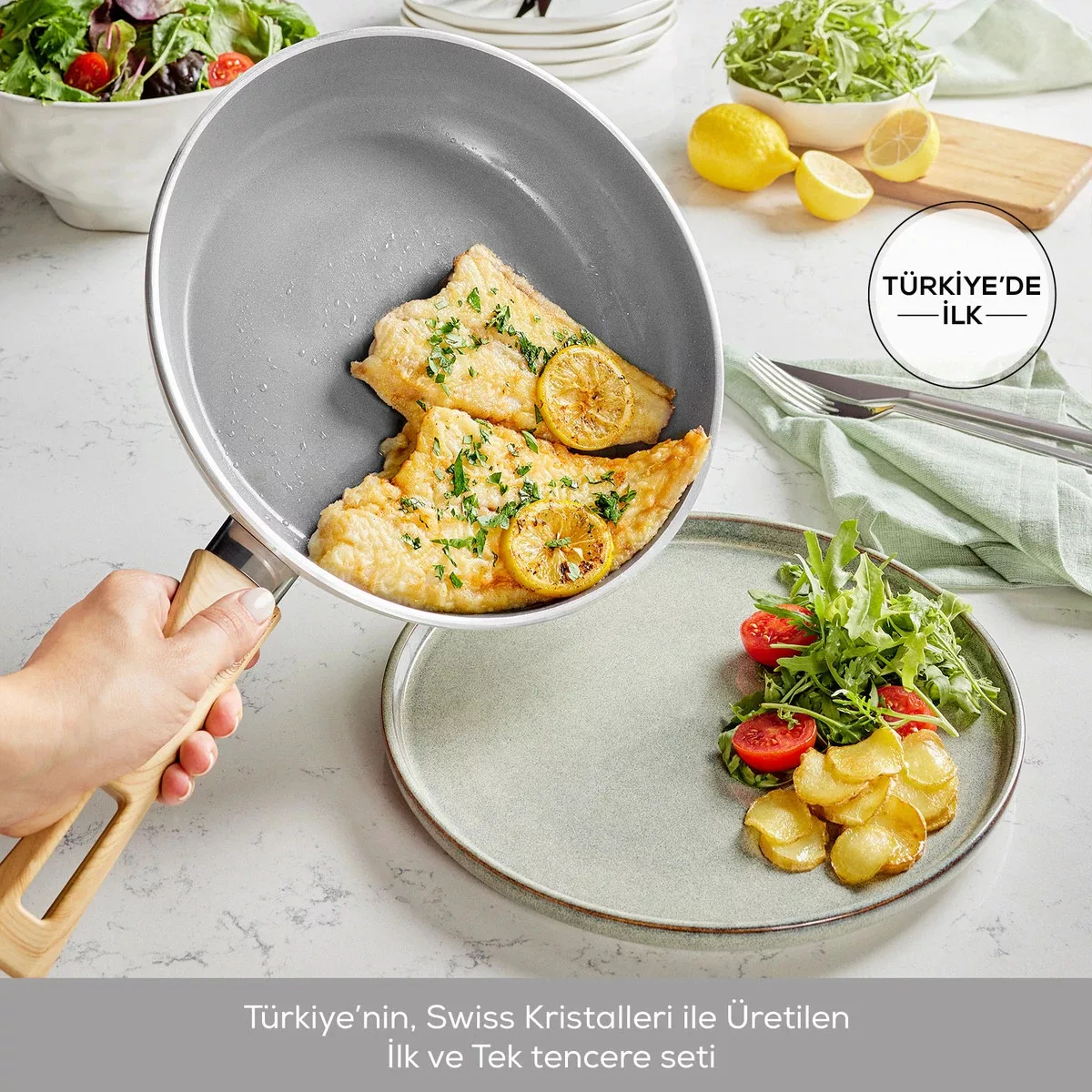 سرویس پخت و پز 14 پارچه کاراجا مدل Swiss Crystal Creamy