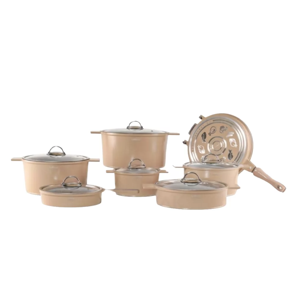 سرویس قابلمه و تابه 14 پارچه گرانیتی لیماک مدل جرمنی کد 20022