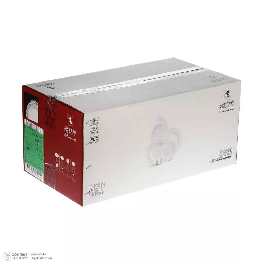 سرویس  غذا خوری 28 پارچه چینی زرین ایران سری ایتالیا اف مدل Golestan 2 درجه عالی