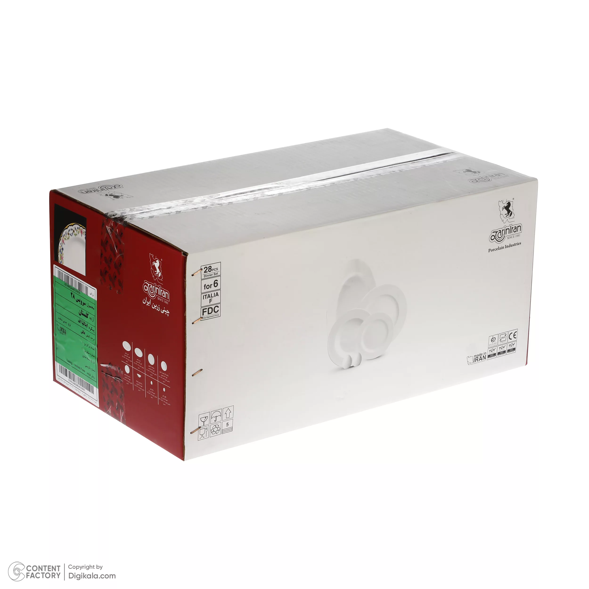سرویس  غذا خوری 28 پارچه چینی زرین ایران سری ایتالیا اف مدل Golestan 2 درجه عالی