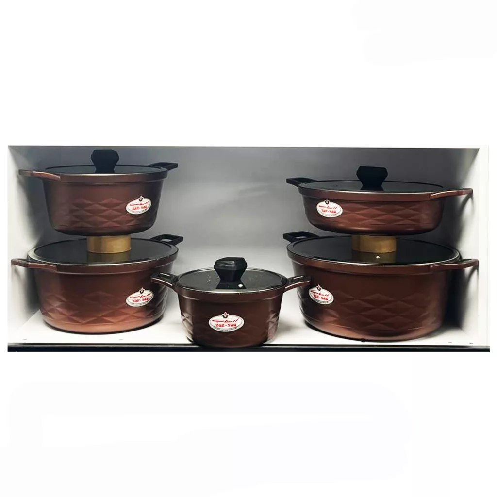 سرویس قابلمه وتابه گرانیتی 10 پارچه زرساب مدل دلموند DL-8370