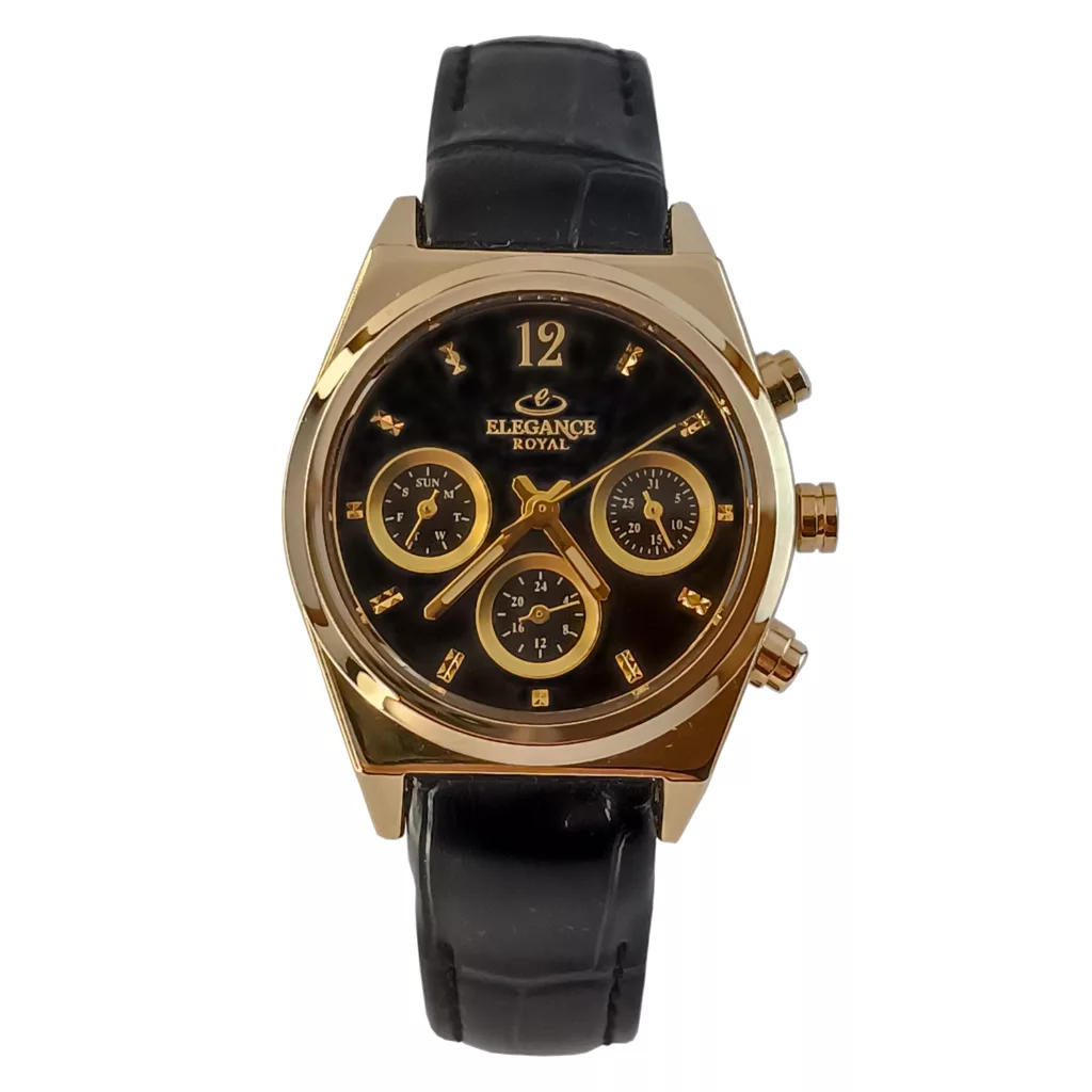 ساعت مچی عقربه‌ای کوارتز زنانه الگانس مدل سه موتور فعال فول تایم کد CH420G