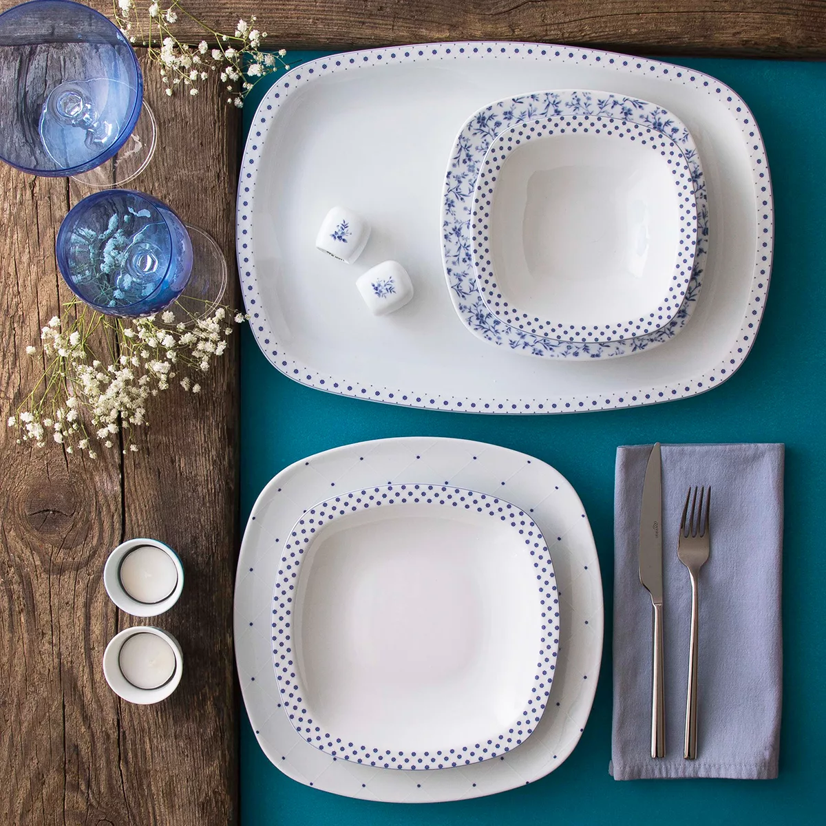 سرویس غذاخوری 27 پارچه 6 نفر چینی زرین ایران مدل کواترو ورنیکا درجه عالی