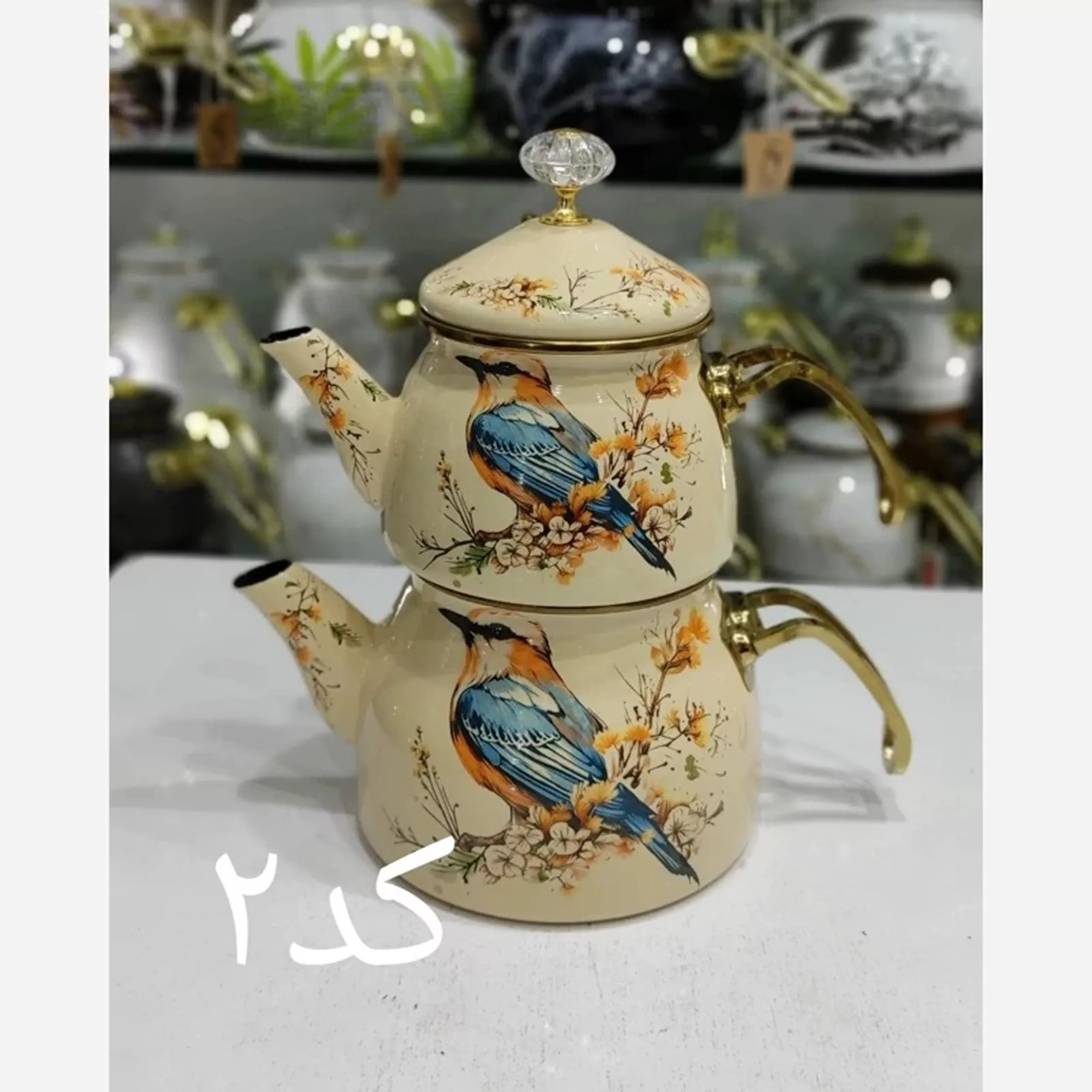 ست کتری و قوری شاهین مدل P - 4964282 گنجایش کتری 2.1 لیتر گنجایش قوری 1.1 لیتر