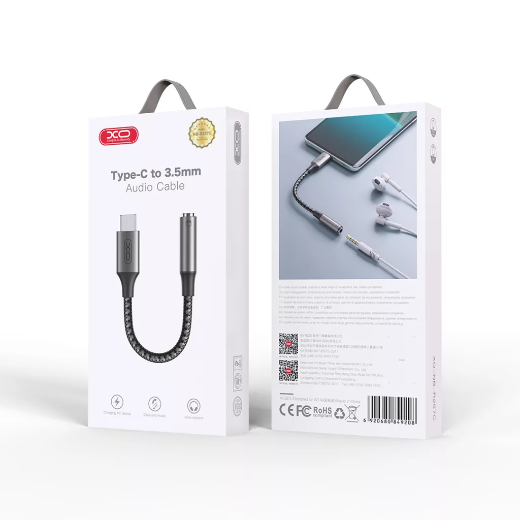 کابل تبدیل usb-c به جک 3.5 میلیمتری ایکس او مدل nbr257c