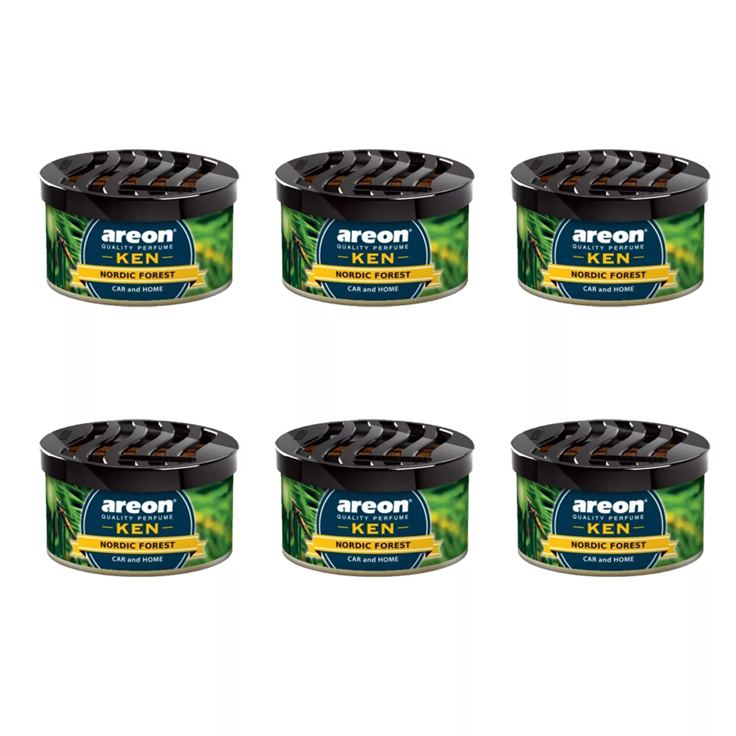 خوشبوکننده کنسروی خودرو آرئون مدل Ken Nordic Forest مجموعه 6 عددی