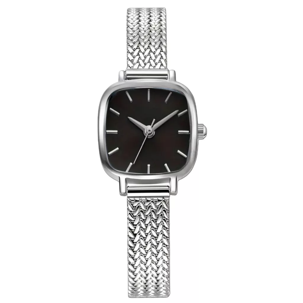 ساعت مچی عقربه‌ای کوارتز زنانه مدل مینیمال کلاسیک بند حصیری کد ۴