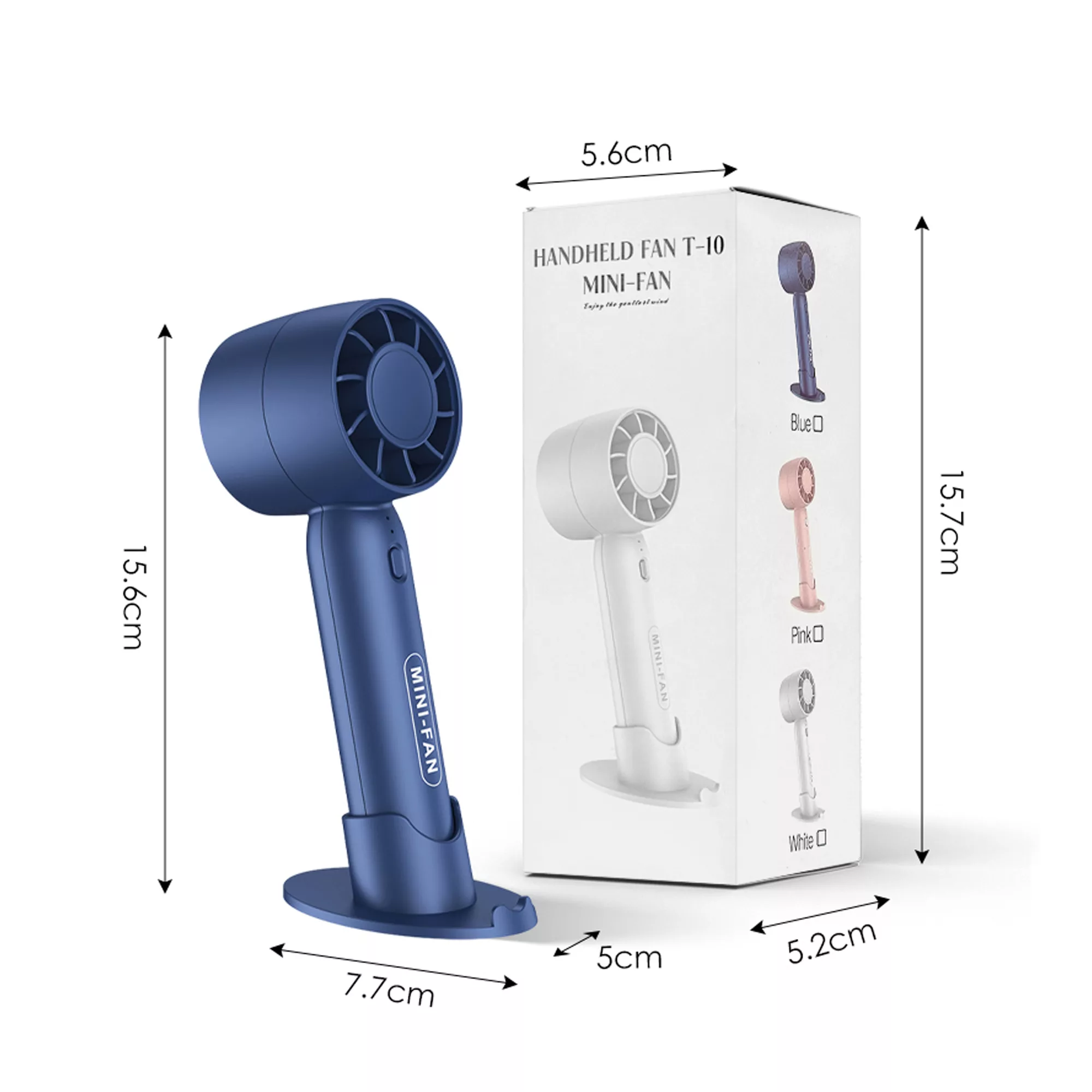 پنکه شارژی مدل دستی T-10 کد 743