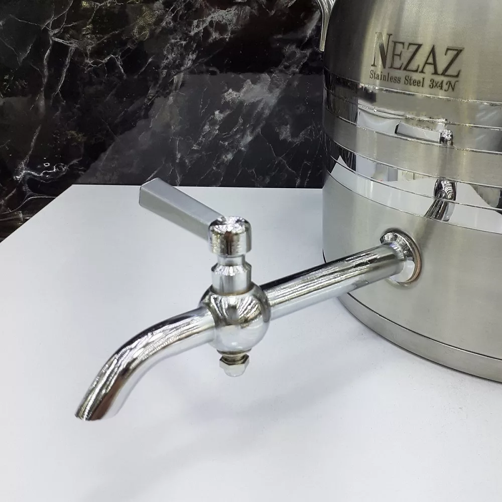 ست کتری و قوری نزاز مدل استیل طرح ترک