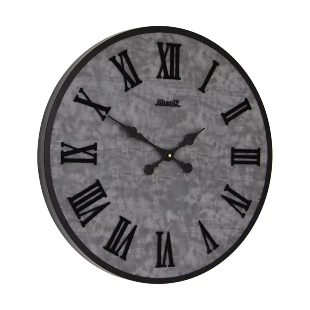 ساعت دیواری کوارتز سانلی طرح فلزی چرمی کد ۹۸۹۸