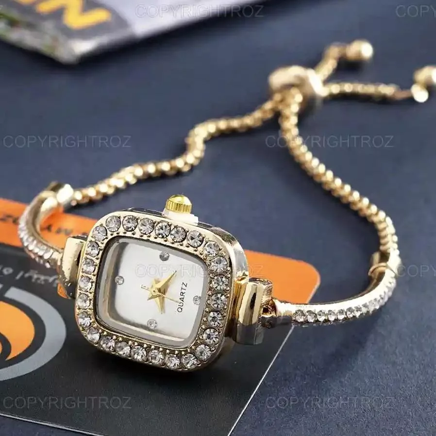 ساعت مچی عقربه ای زنانه مدل کرواتی نگینی کد 01