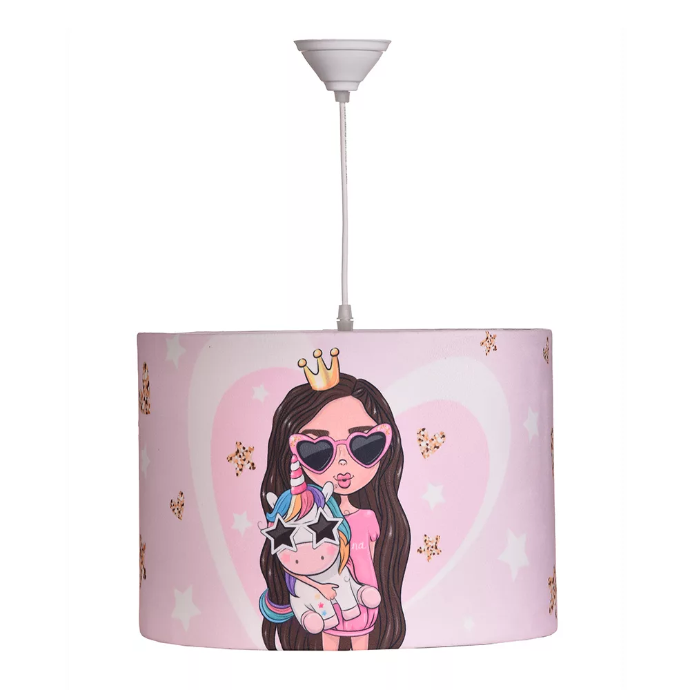 آباژور و آویز کودک مدل دختر و اسب یونیکورن تکشاخ