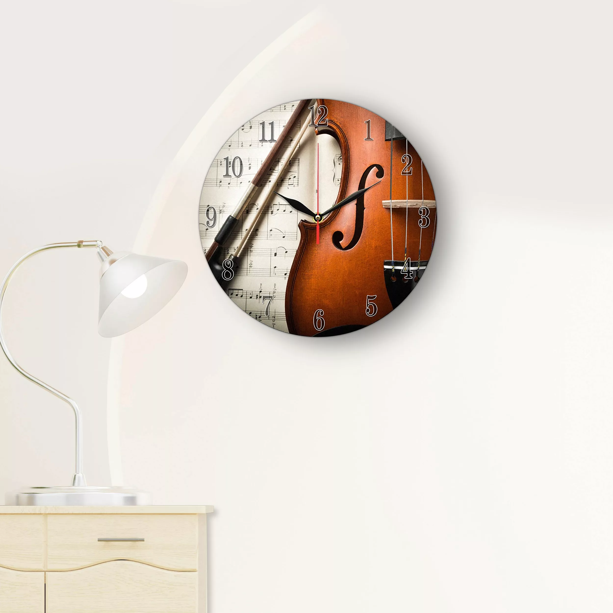 ساعت دیواری مدل 1177 طرح ویولن و نت موسیقی