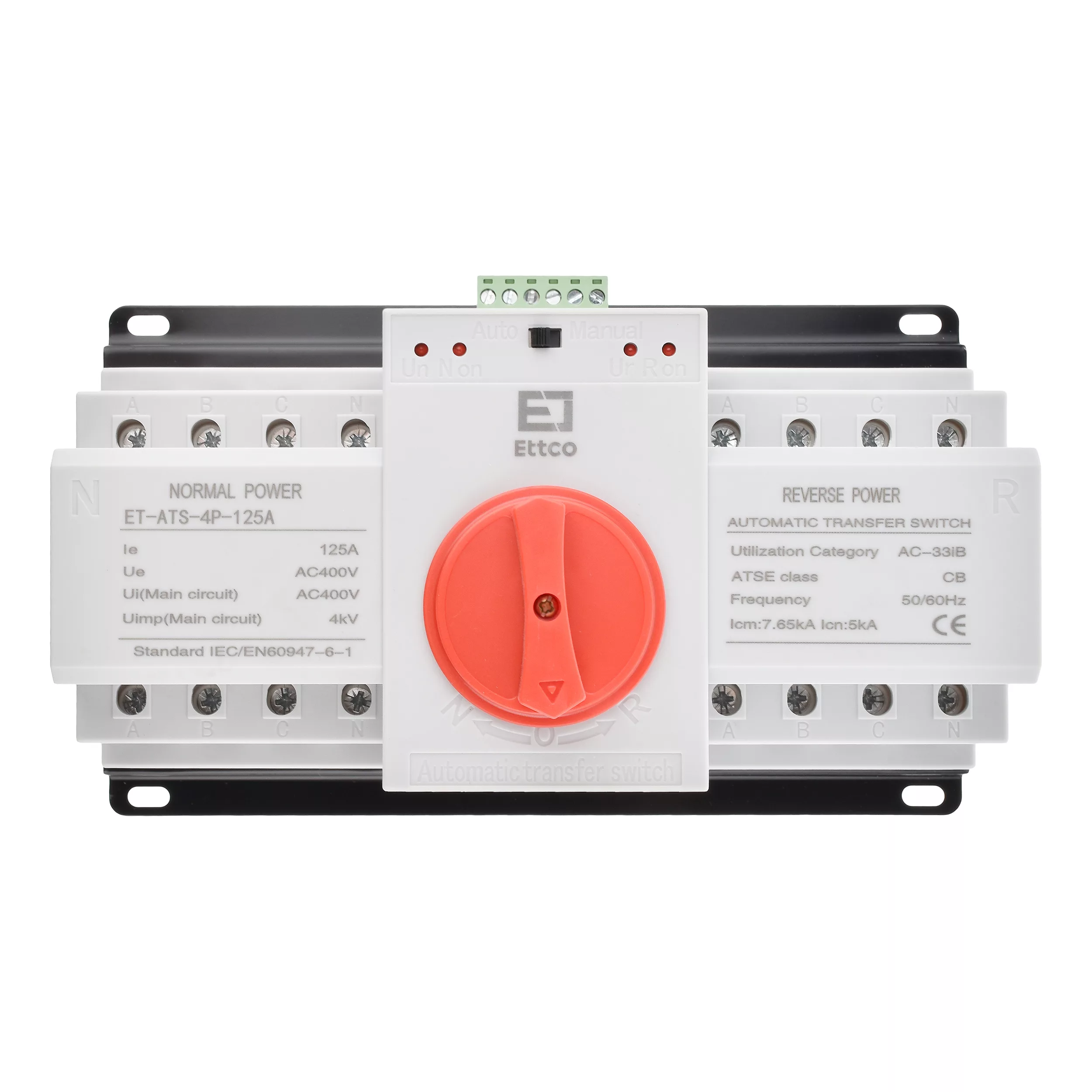 سوییچ انتقال خودکار اتکو مدل دوگانه قدرت سه فاز 125 آمپر کد ET-ATS-4P-125A