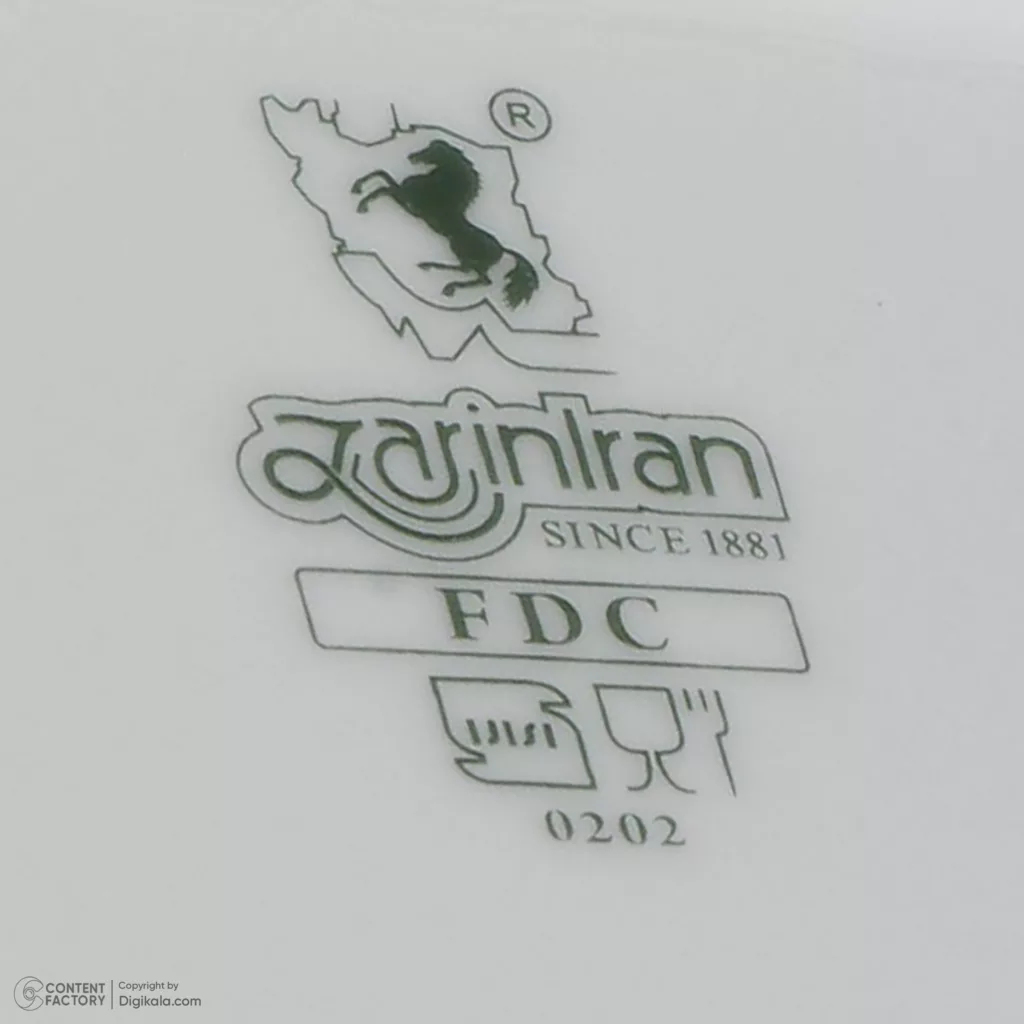 سرویس غذاخوری 28 پارچه چینی زرین ایران سری رادیانس مدل White 2 درجه عالی