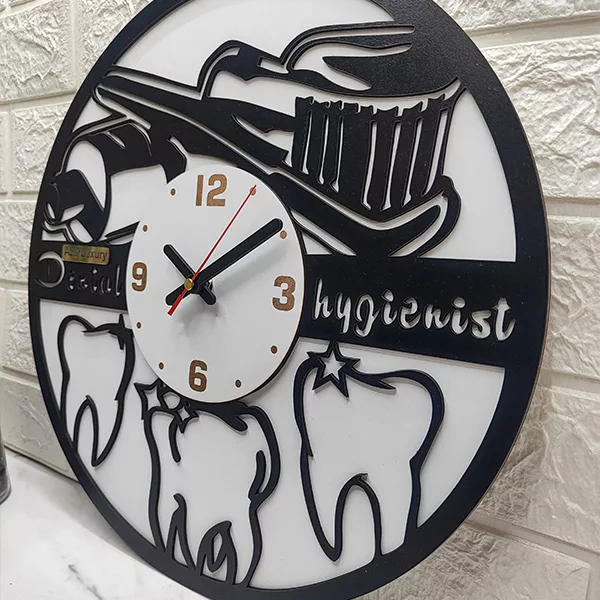 ساعت دیواری آذرلاکچری مدل دندانپزشکی کد Dan05