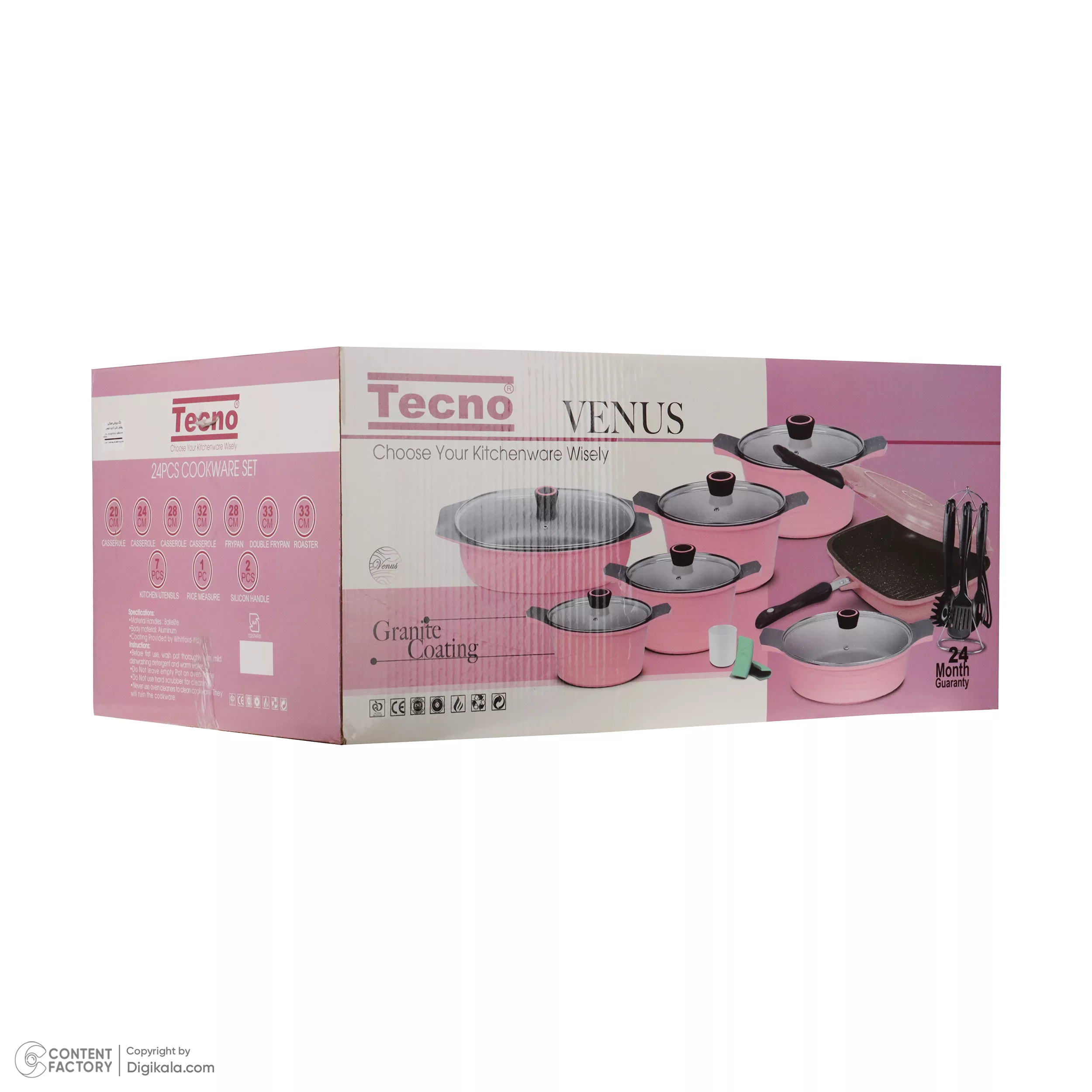 سرویس پخت و پز 24 پارچه تکنو مدل ونوس